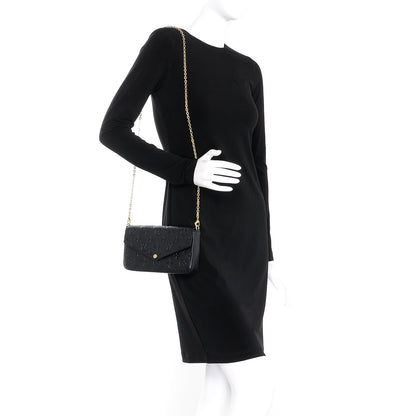 Louis Vuitton Empreinte Pochette Felicie Chain Wallet Black 2 of 8
