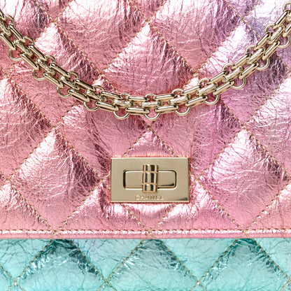 Chanel Metallic Goatskin Quilted 2.55 Reissue Wallet on Chain WOC Multicolor 9 of 12