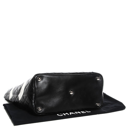 Chanel Calfskin Quilted Large Cambon Tote Black White 4 of 7