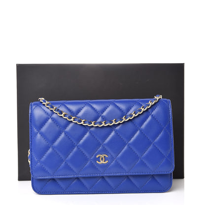 Chanel Lambskin Quilted Wallet On Chain WOC Dark Blue 11 of 11