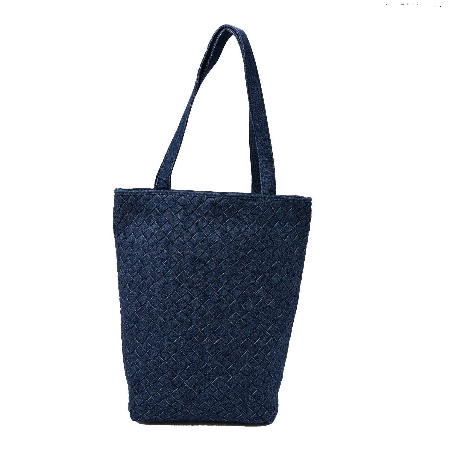 Bottega Veneta Denim Intrecciato Small Shopper Tote Blue 1 of 10