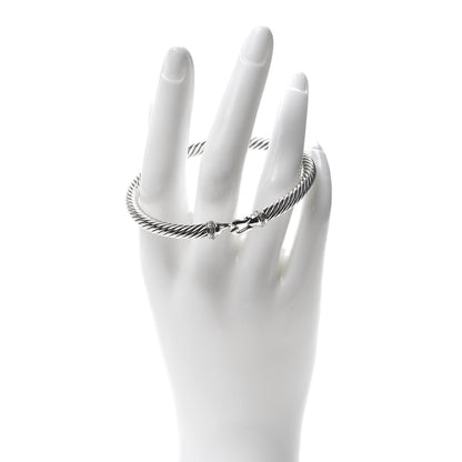 David Yurman Sterling Silver Diamond 5mm Cable Buckle Bracelet 2 of 4