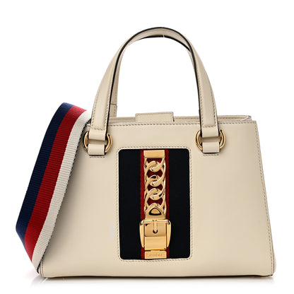 Gucci Calfskin Medium Sylvie Top Handle Tote White 1 of 12