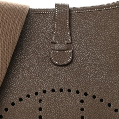 Hermes Taurillon Clemence Evelyne III GM Etoupe 8 of 10
