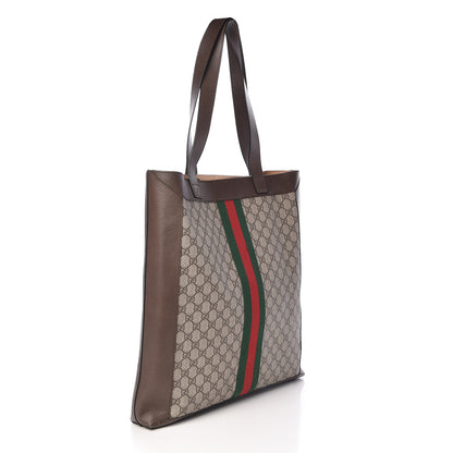 Gucci GG Supreme Monogram Web Large Ophidia Vertical Shopping Tote Brown 3 of 12