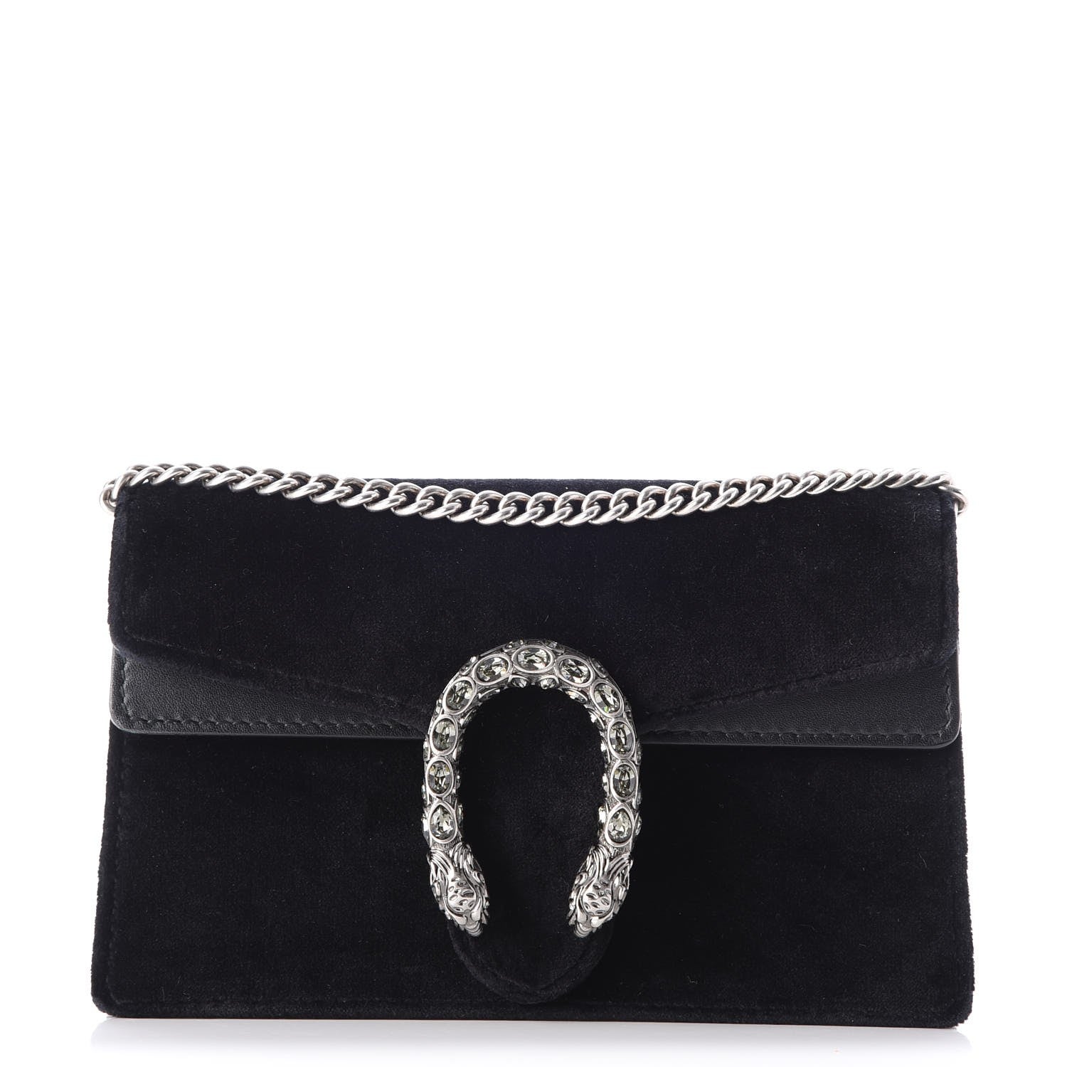 Gucci Velvet Super Mini Dionysus Shoulder Bag Black 1 of 7