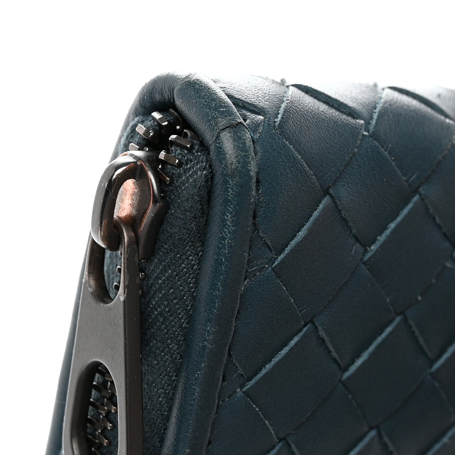 Bottega Veneta Nappa Intrecciato Zip Around Wallet Blue 17 of 21