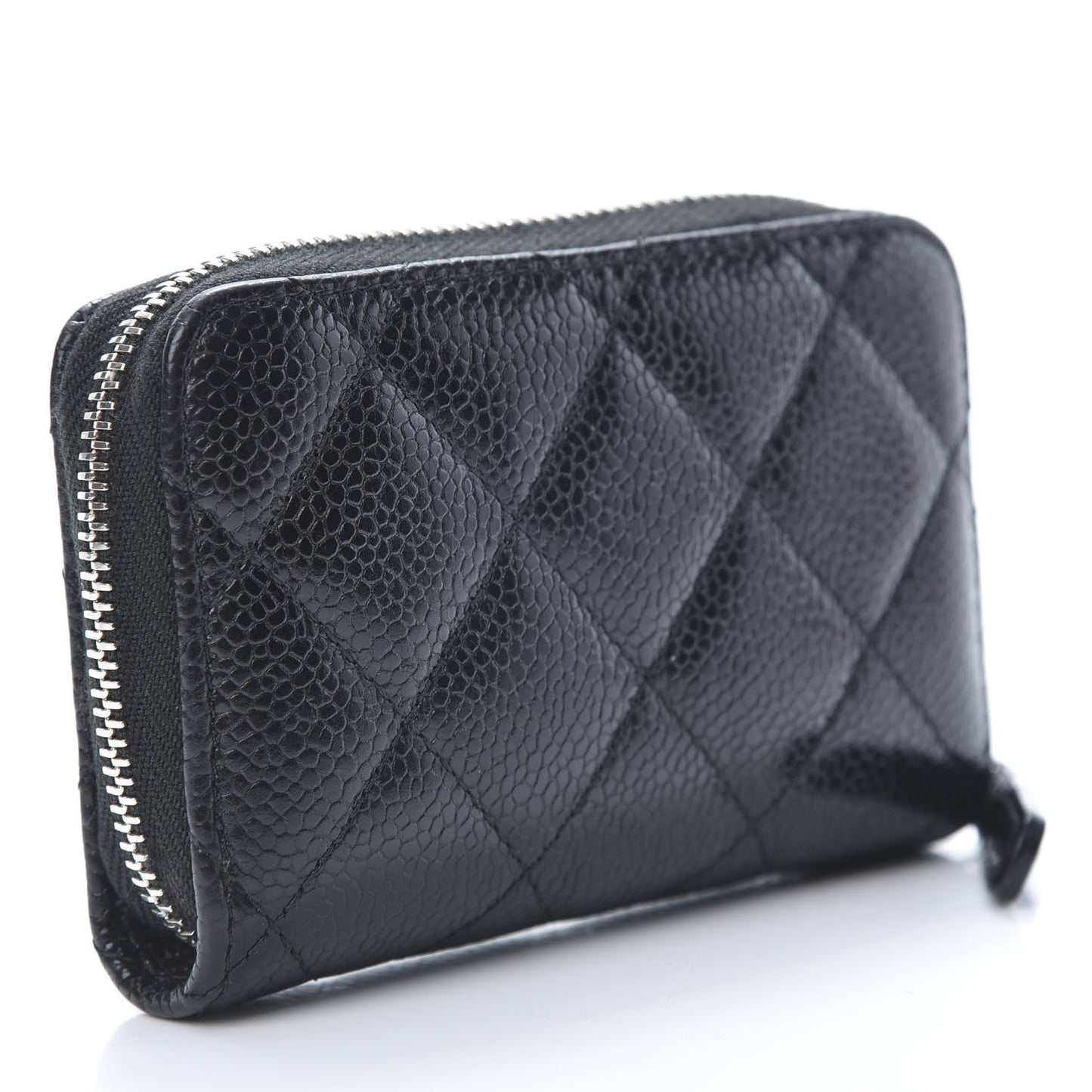 Caviar Quilted Incognito Zip Coin Purse Black