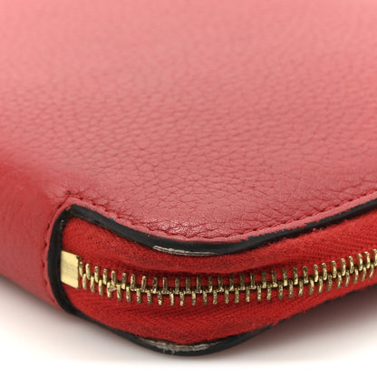 Celine Drummed Calfskin Large Zip Around Multifunction Wallet Red 9 of 12
