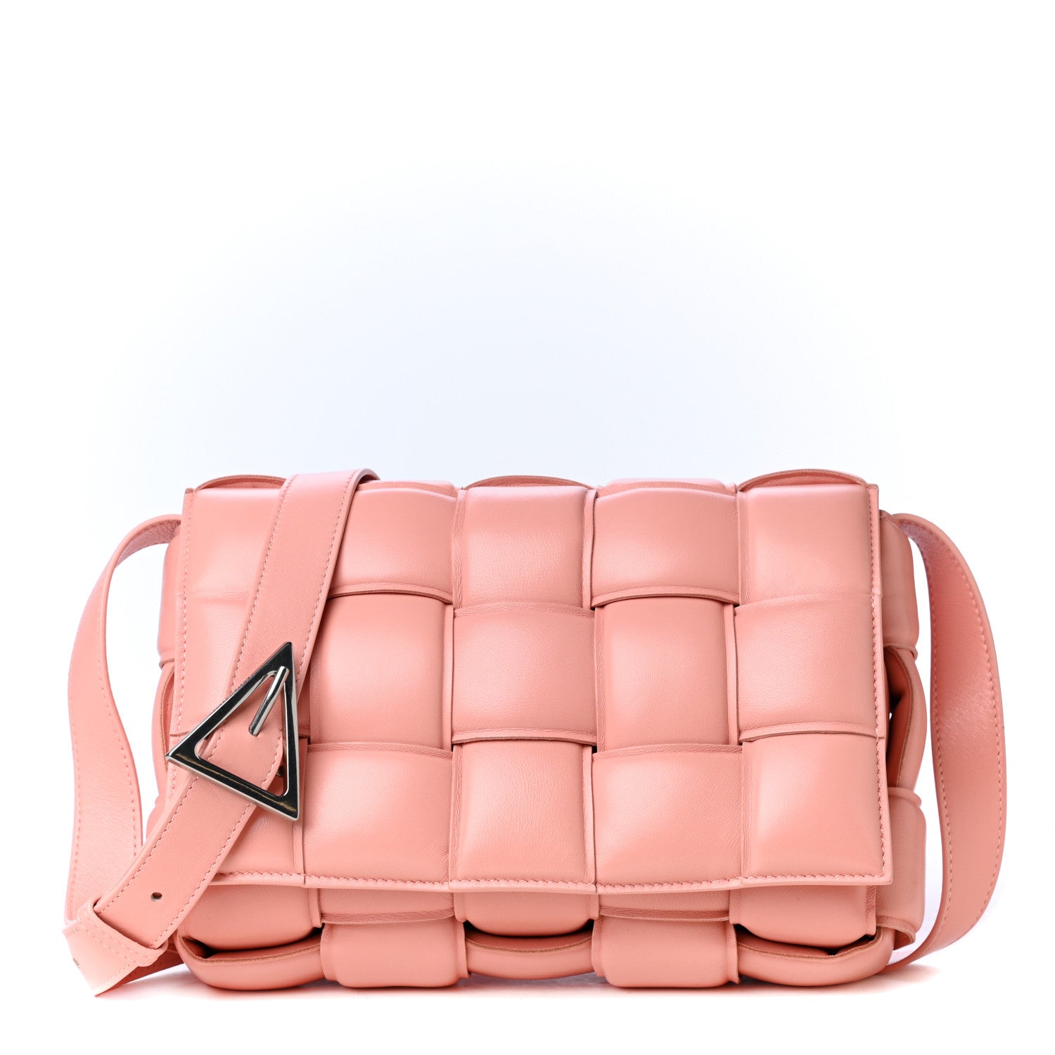 Bottega Veneta Paper Calfskin Maxi Intreccio Padded Cassette Crossbody Bag Peachy 1 of 4