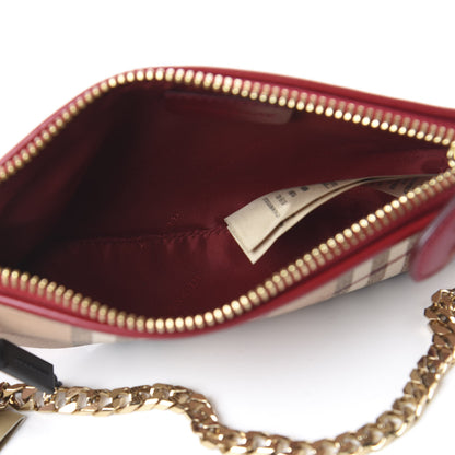 Burberry Haymarket Check Clara Pochette Military Red 5 of 10