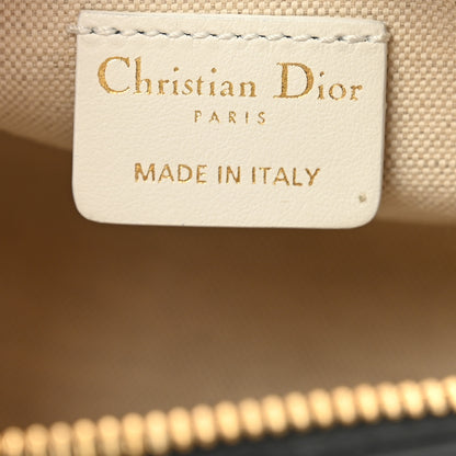 Christian Dior Calfskin Animal Print Micro Dior Vibe Zip Bowling Bag White Multicolor 6 of 11