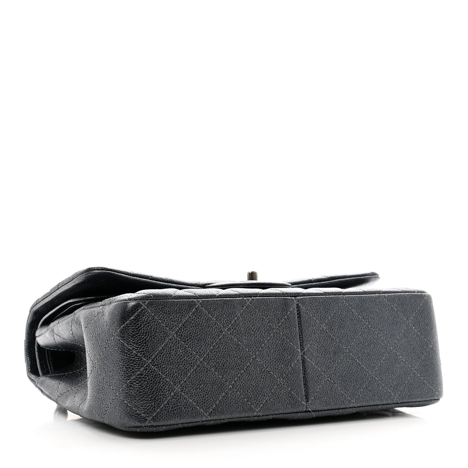 Chanel Metallic Caviar Quilted Jumbo Double Flap Dark Grey 4 of 11