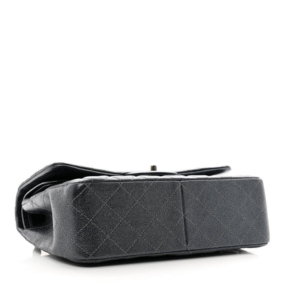 Chanel Metallic Caviar Quilted Jumbo Double Flap Dark Grey 4 of 11