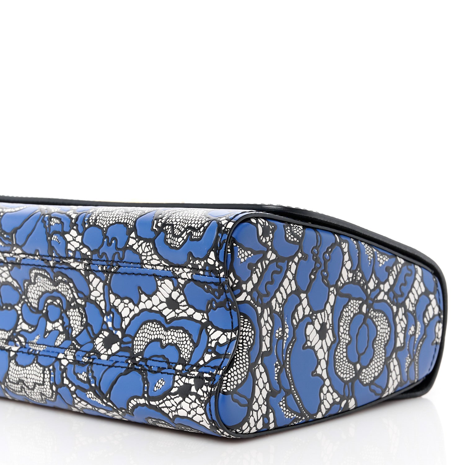 Louis Vuitton Calfskin Lace Flower Inlay Twist Shoulder Bag MM Navy Black 12 of 12