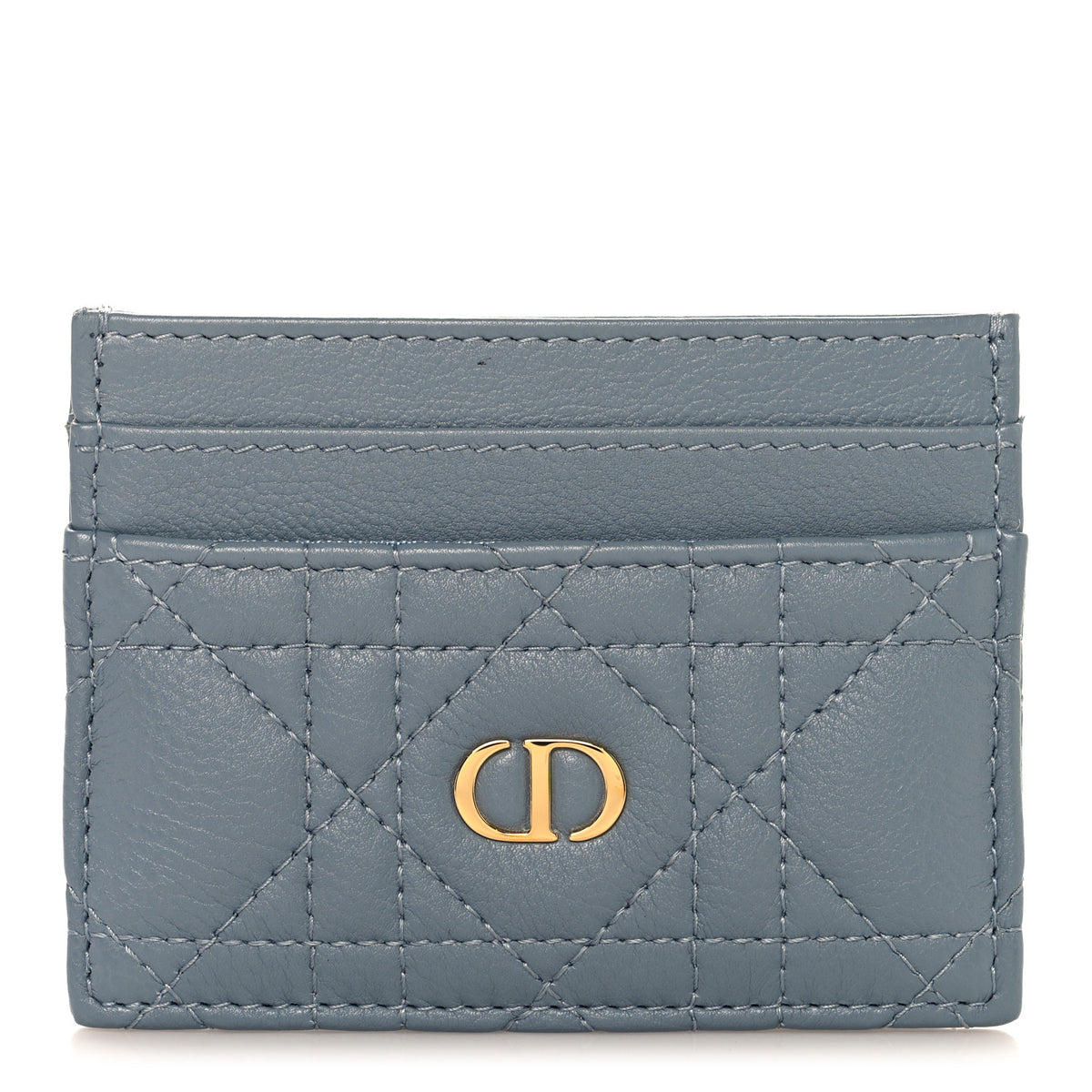 Christian Dior Supple Calfskin Cannage Caro Five-Slot Card Holder Cloud Blue 1 of 8