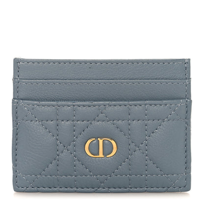 Christian Dior Supple Calfskin Cannage Caro Five-Slot Card Holder Cloud Blue 1 of 8