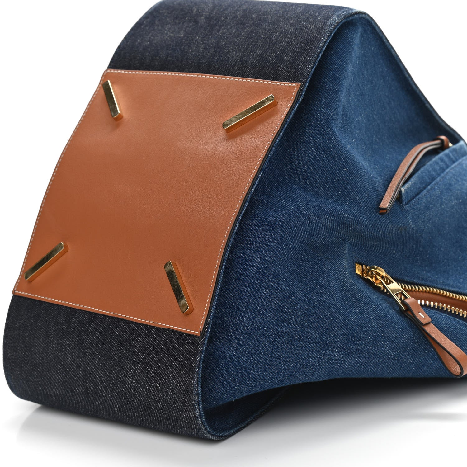 Loewe Calfskin Denim Medium Hammock Shoulder Bag Multitone Tan 7 of 11