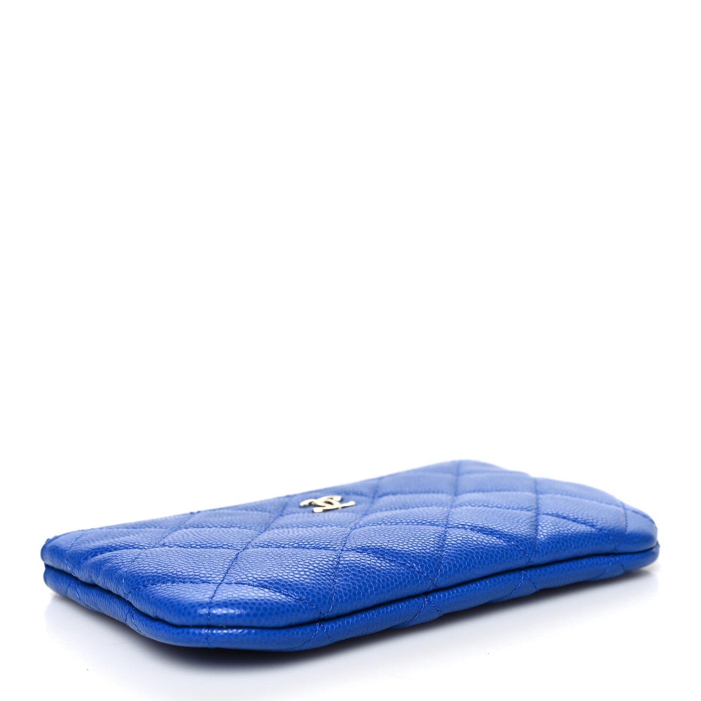 Caviar Quilted Small Cosmetic Case Blue