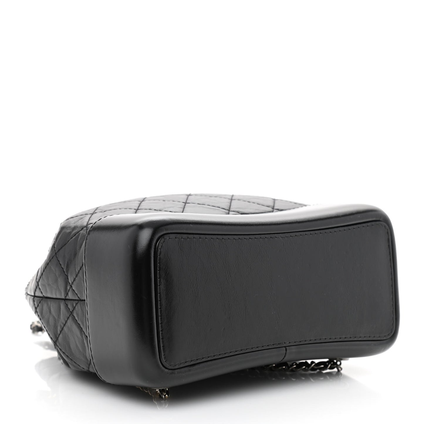 Aged Calfskin Quilted Small Gabrielle Backpack Black