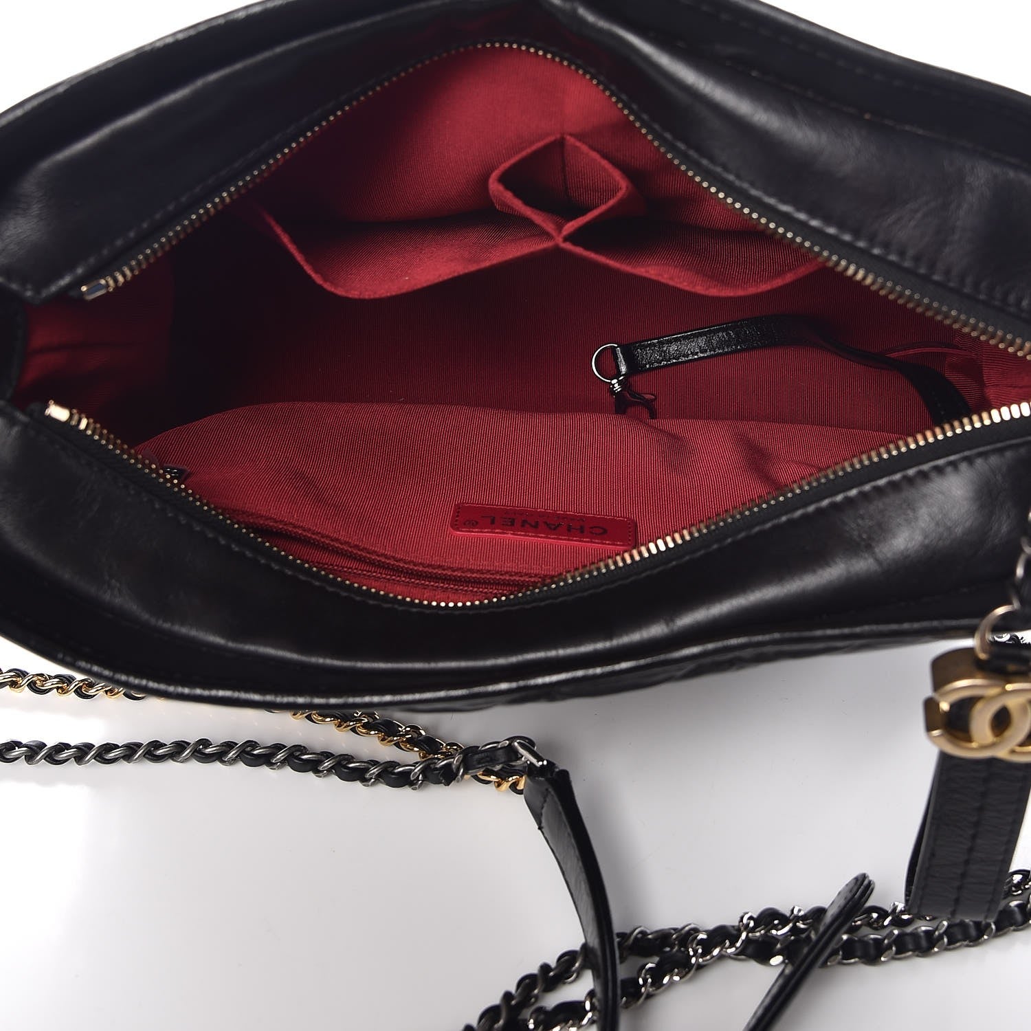 Chanel Aged Calfskin Quilted Medium Gabrielle Hobo Black 5 of 10