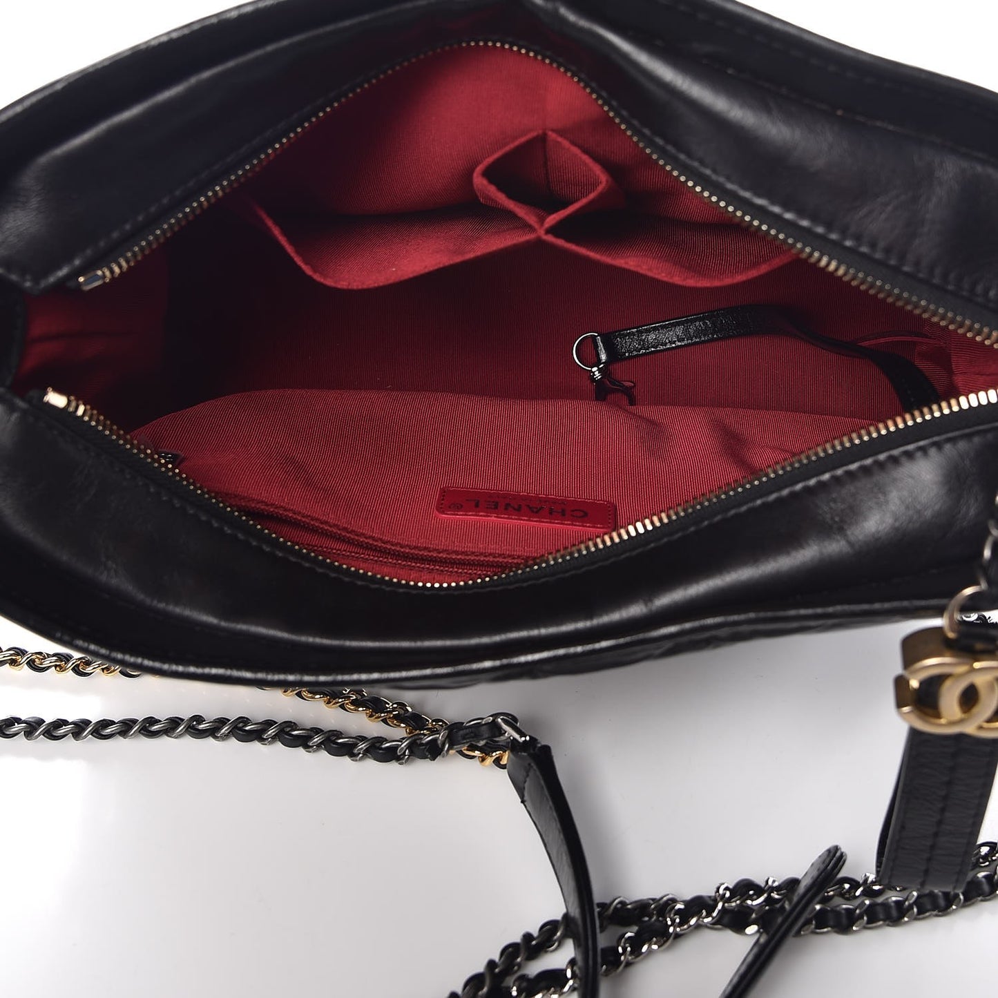 Aged Calfskin Quilted Medium Gabrielle Hobo Black