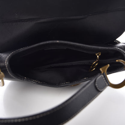Christian Dior Calfskin Saddle Bag Black 5 of 9