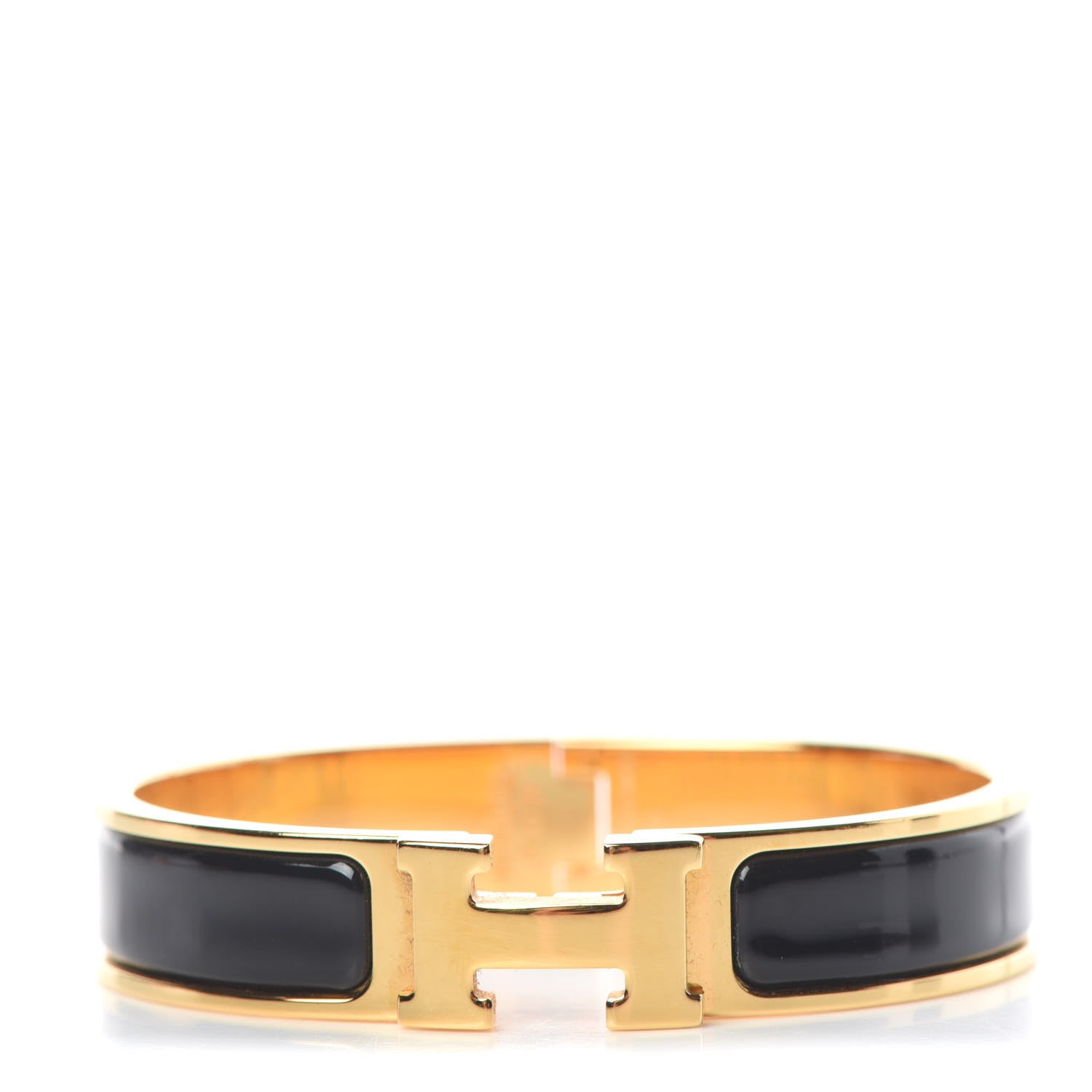 Hermes Enamel Narrow Clic Clac H Bracelet PM Black 1 of 4