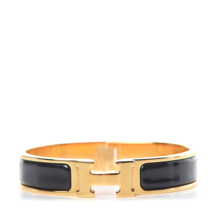 Hermes Enamel Narrow Clic Clac H Bracelet PM Black 1 of 4