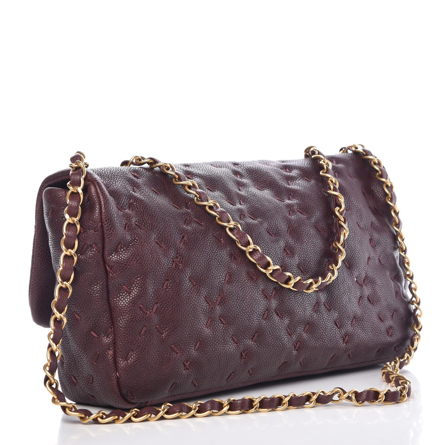 Caviar Stitched Flap Burgundy