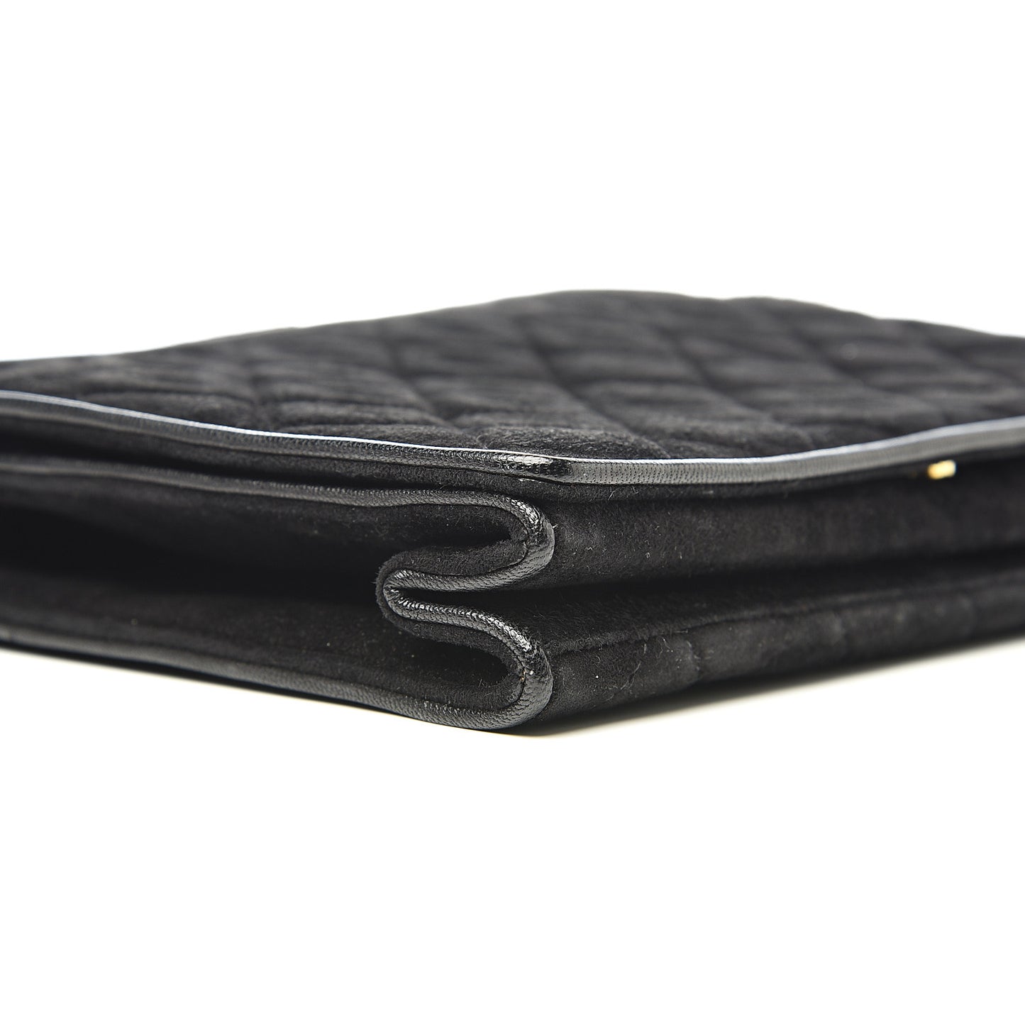 Suede Quilted Small Flap Bag Black