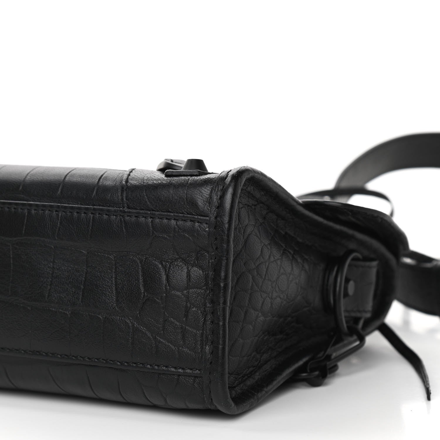 Balenciaga Matte Supple Lambskin Crocodile Embossed Classic Black Hardware Mini City Black 12 of 12