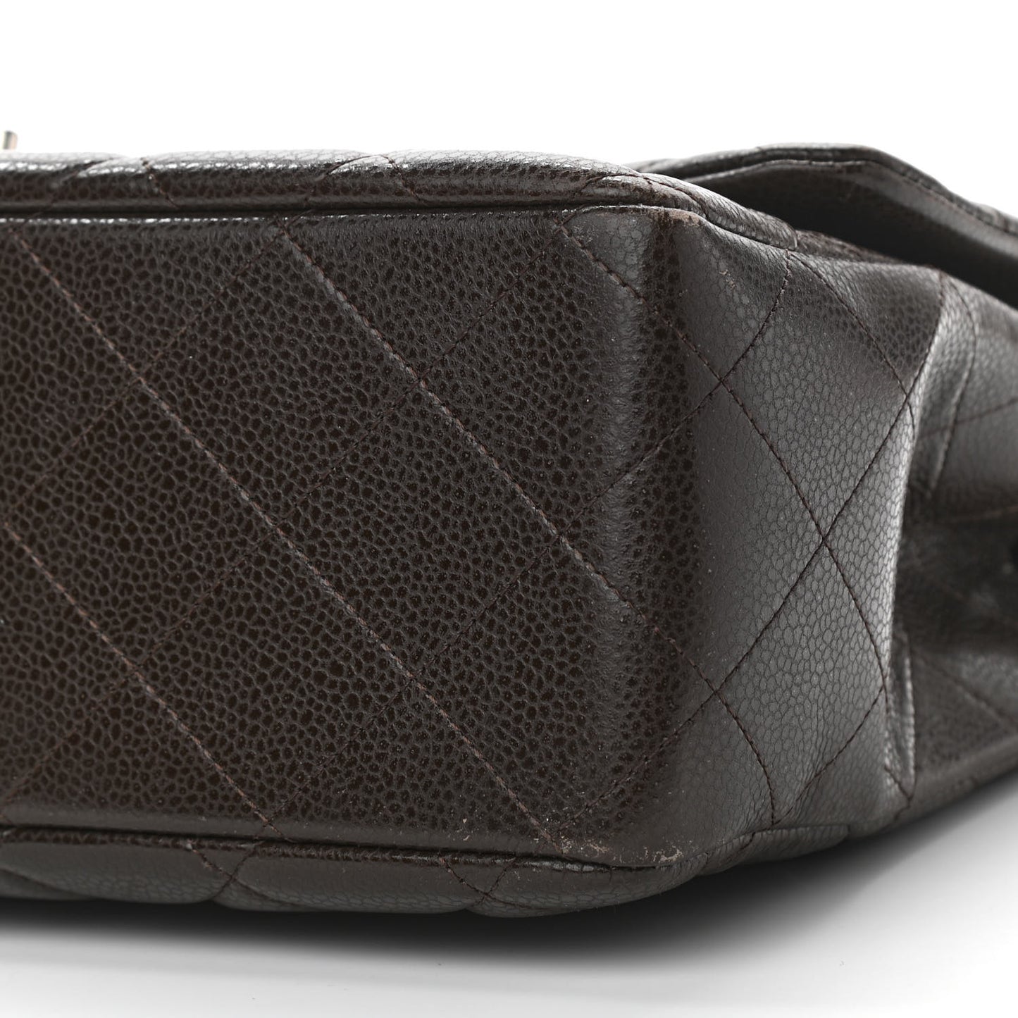 Caviar Quilted Jumbo Single Flap Brown