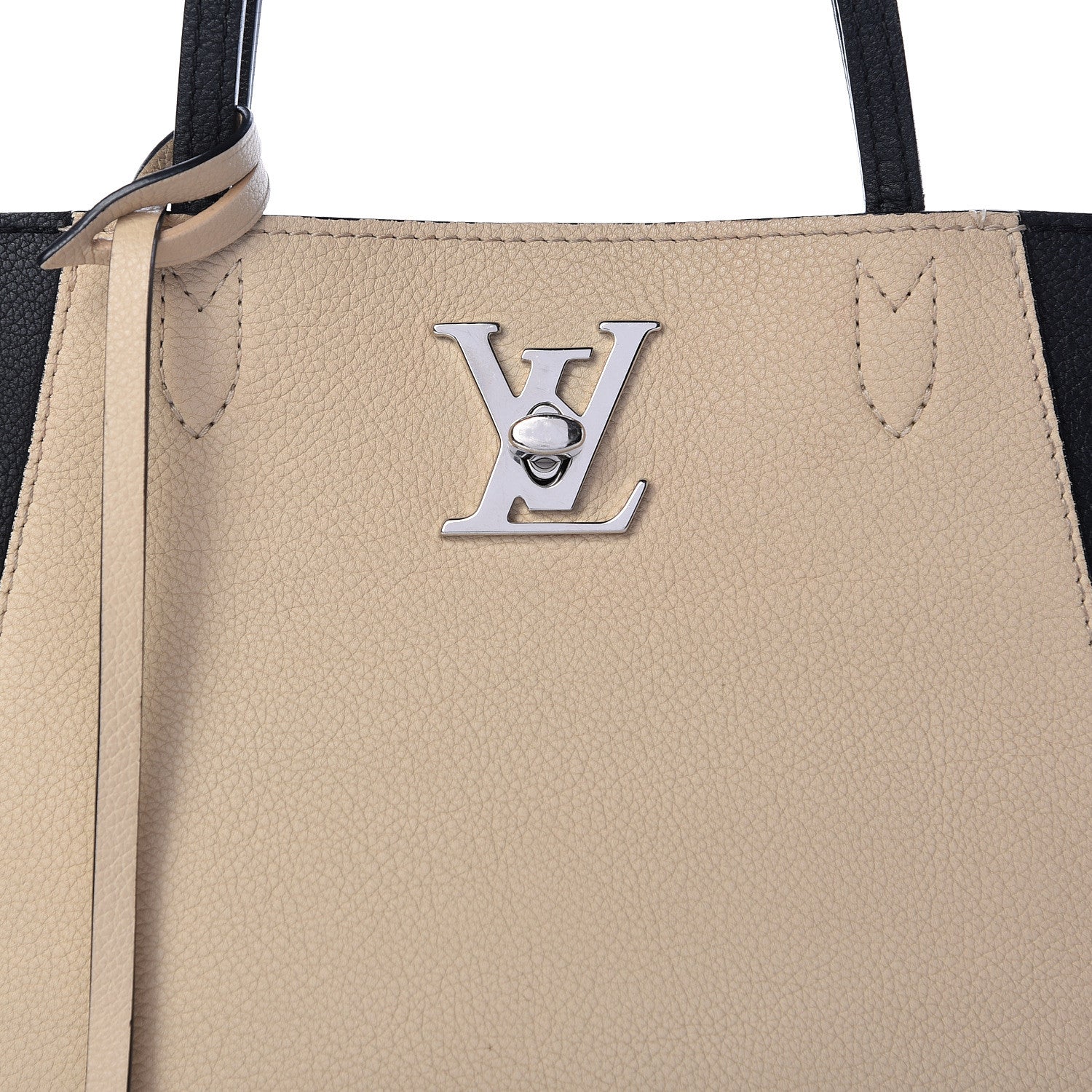 Louis Vuitton Calfskin Lockme Cabas Vanille Black 8 of 18