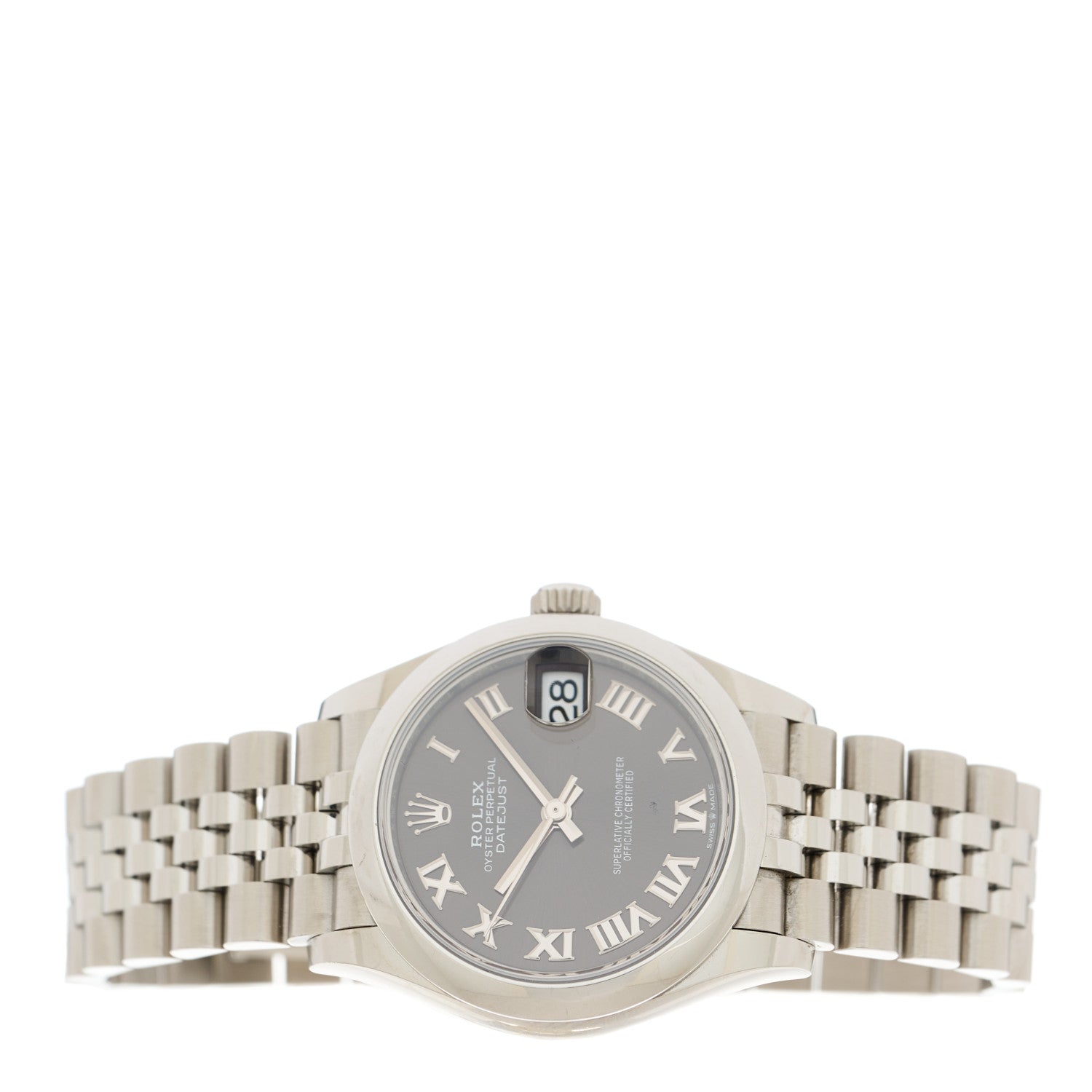 Rolex Stainless Steel 31mm Oyster Perpetual Datejust Watch Dark Grey Roman 278240 2 of 5
