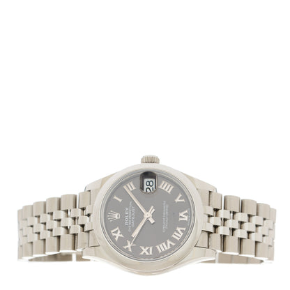 Rolex Stainless Steel 31mm Oyster Perpetual Datejust Watch Dark Grey Roman 278240 2 of 5