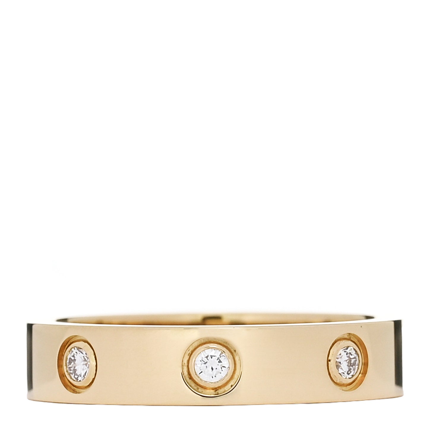 18K Yellow Gold 8 Diamond 4mm LOVE Wedding Band Ring 51 5.75