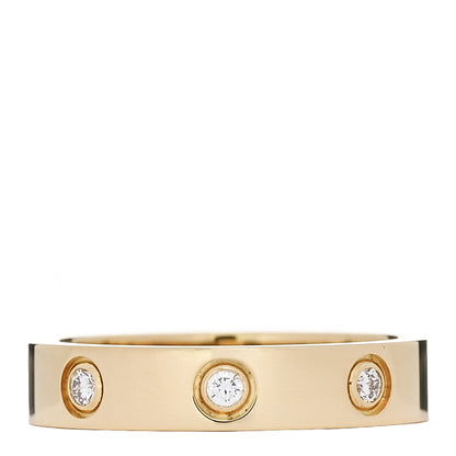 Cartier 18K Yellow Gold 8 Diamond 4mm LOVE Wedding Band Ring 51 5.75 3 of 4