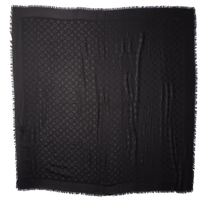 Louis Vuitton Silk Wool Monogram Shawl Black 3 of 6