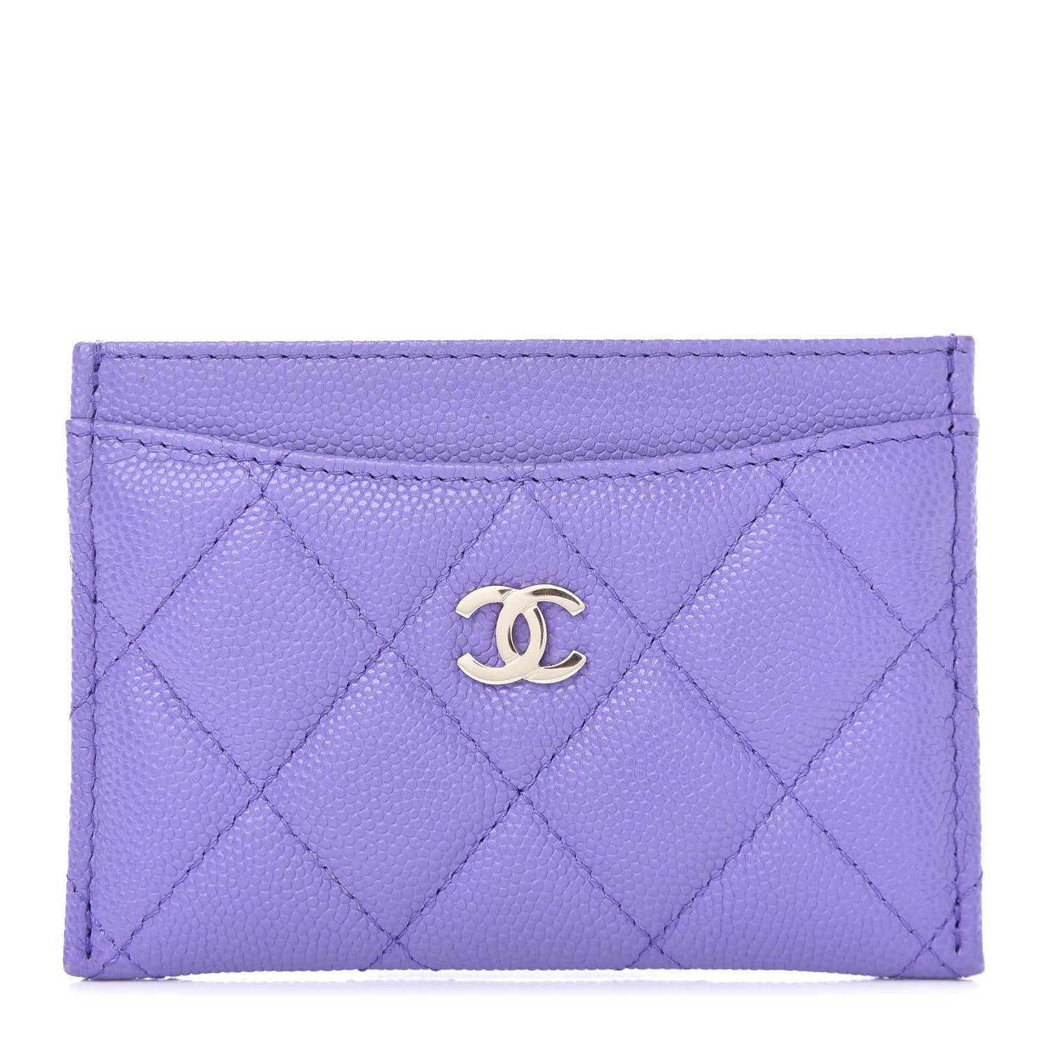 Chanel Caviar Quilted Card Holder Purple 1 of 10