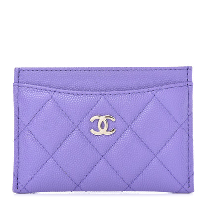 Chanel Caviar Quilted Card Holder Purple 1 of 10