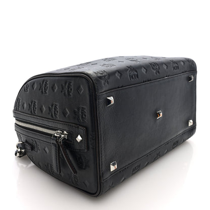 MCM Calfskin Ottomar Monogram Essential Boston Bag Black 4 of 9