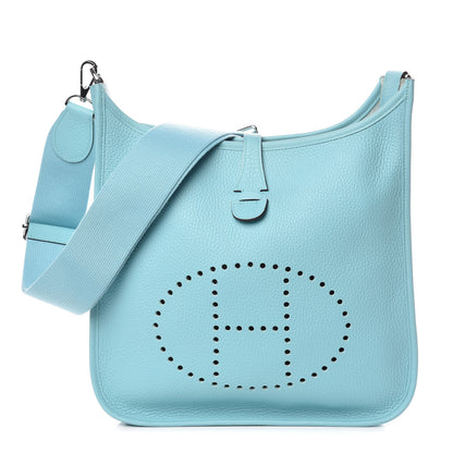 Hermes Taurillon Clemence Evelyne III PM Bleu Atoll 1 of 10