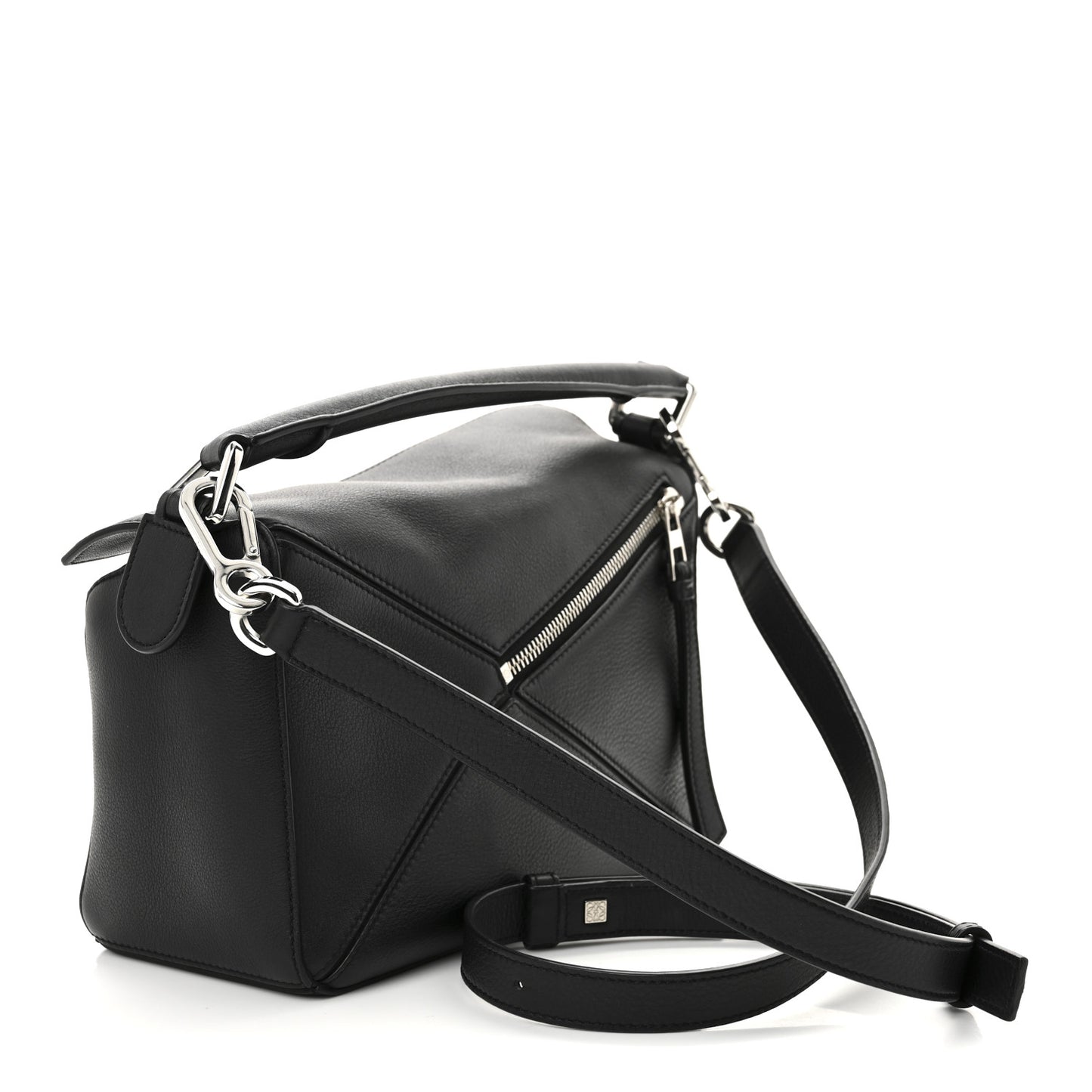Calfskin Small Puzzle Bag Black