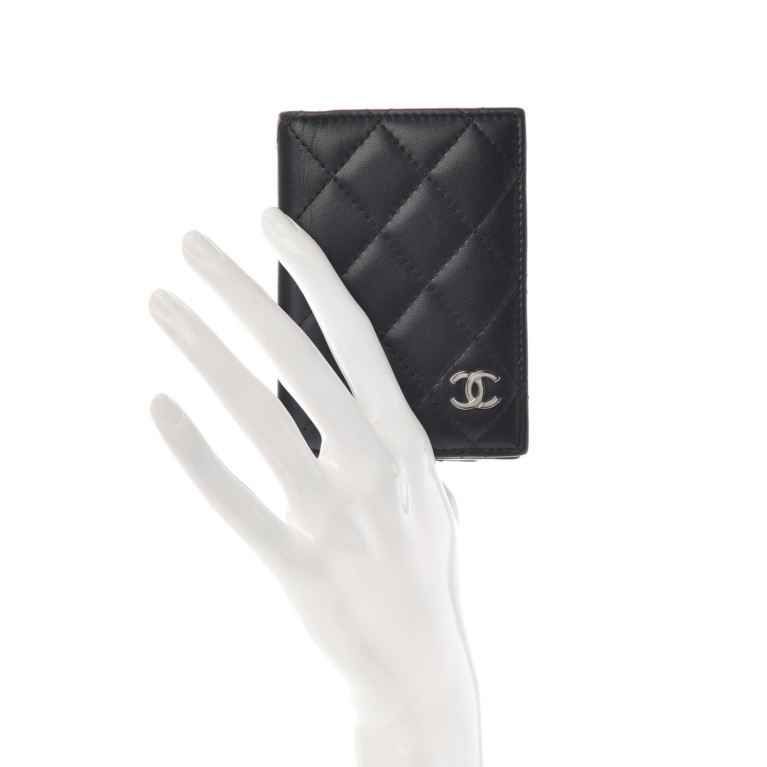 Chanel Lambskin Quilted Card Holder Wallet Black 2 of 7