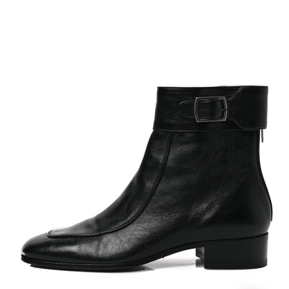 Saint Laurent Calfskin Miles 30 Ankle Boots 41 Black 1 of 10