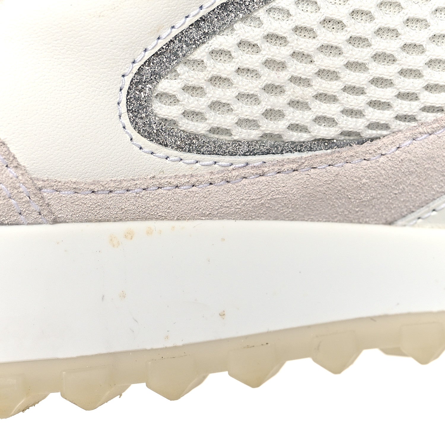 Jimmy Choo Mesh Suede Calfskin Java Sneakers 36.5 White 11 of 12