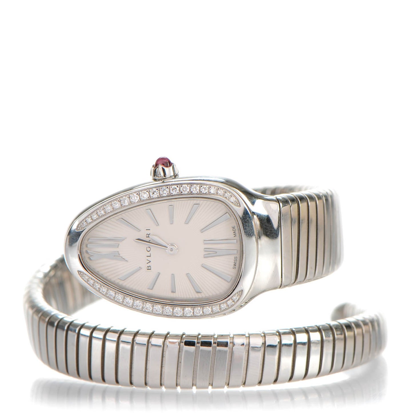 Stainless Steel Diamond Bezel 35mm Serpenti Tubogas Quartz Watch