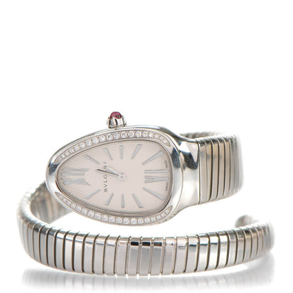 Bulgari Stainless Steel Diamond Bezel 35mm Serpenti Tubogas Quartz Watch 1 of 5