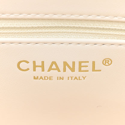 Chanel Shiny Aged Calfskin Quilted Nano Kelly Shopper White 6 of 10